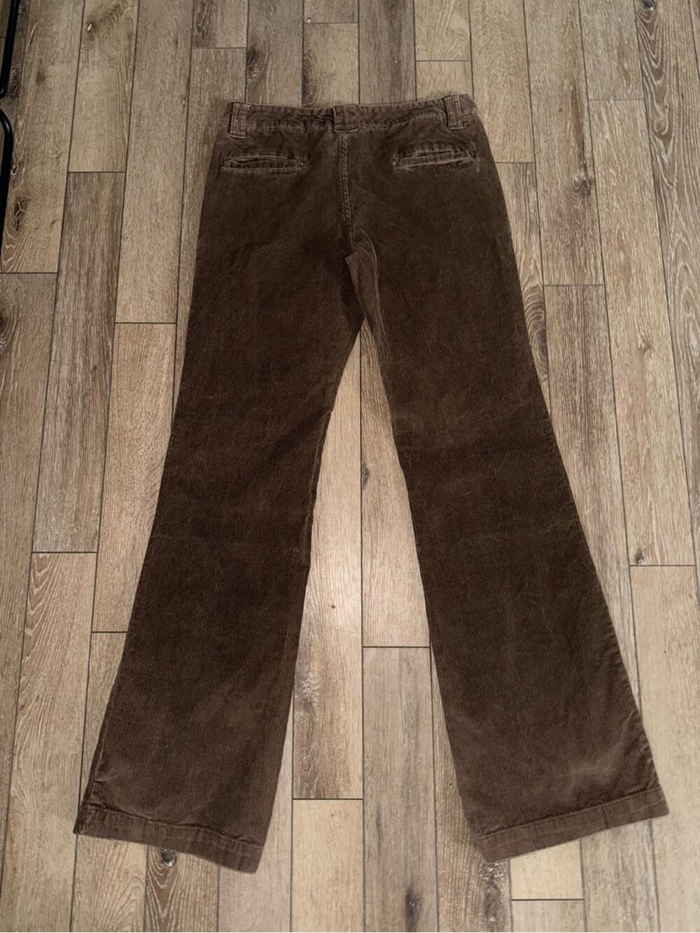 UEC VINTAGE ZARA TRF BROWN CORDUROY FLARE 100% COTTON PANTS SZ 10, 34” INSEAM